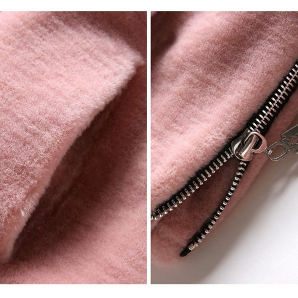 Real fox Fur Collar Wool Jacket S NTW - Picture 8 of 9